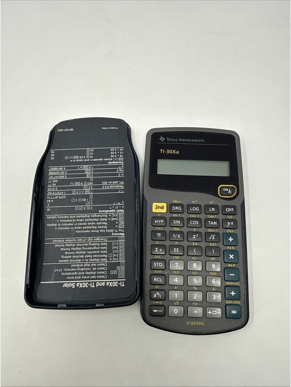 Texas Instruments 30XA Scientific Calculator Check Description